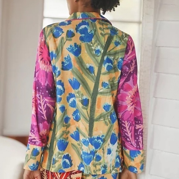 Anthropologie  Roeqiya Fris Garden Bloom Flannel Pajama Top Small - Picture 2 of 3